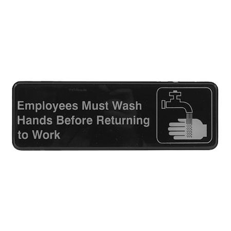 WINCO 3 in x 9 in Employee Hand Wash Sign, SGN-322 SGN-322